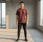 Maroon Shinobi Drop-Shoulder T-shirt