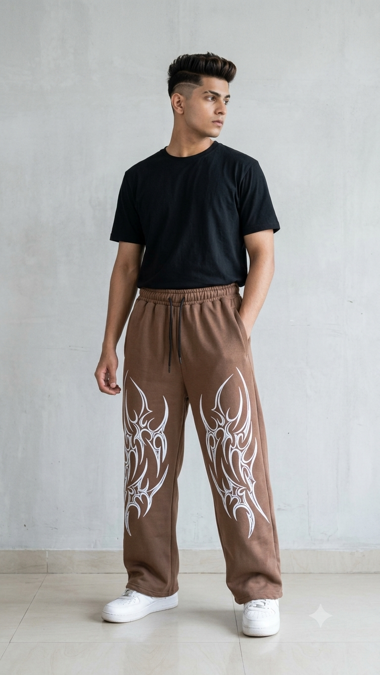 Brown Tribal Baggy Pants